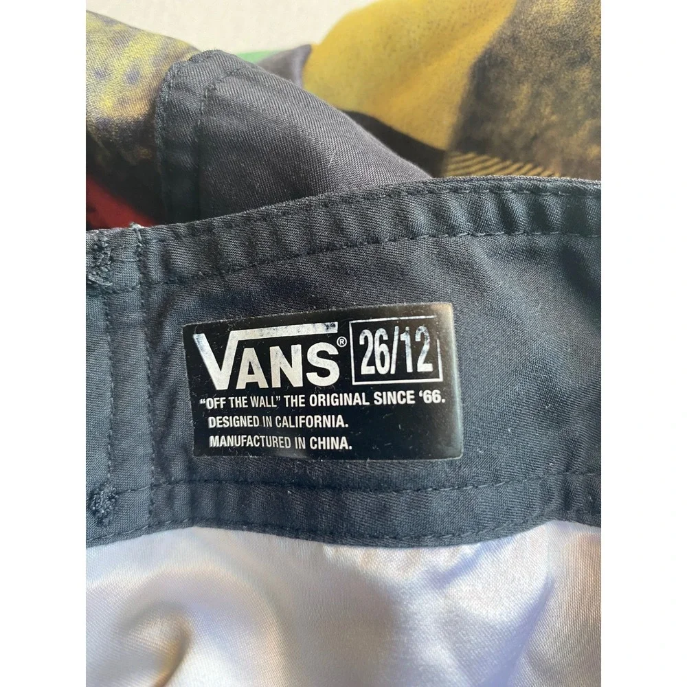 Vans Off The Wall Mens Multi Color Checkered Board Shorts Size 26 Swim Trunks